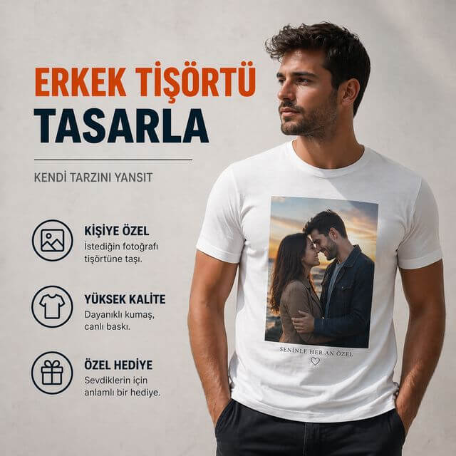 Erkek Tişört Tasarla – Kişiye Özel Baskılı Tişört - Görsel 2