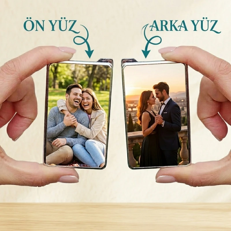 Fotoğraf Baskılı Tasarım Metal Çakmak Ön ve Arka Yüz