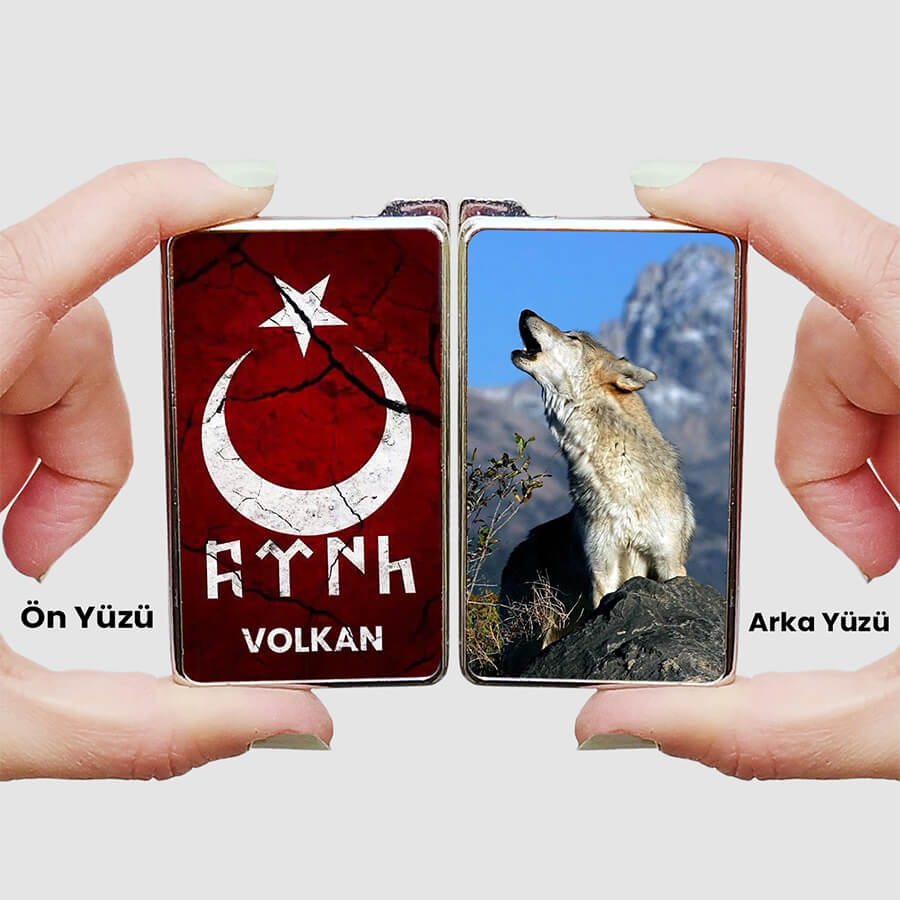 Bozkurt temalı kişiye özel çakmak modeli