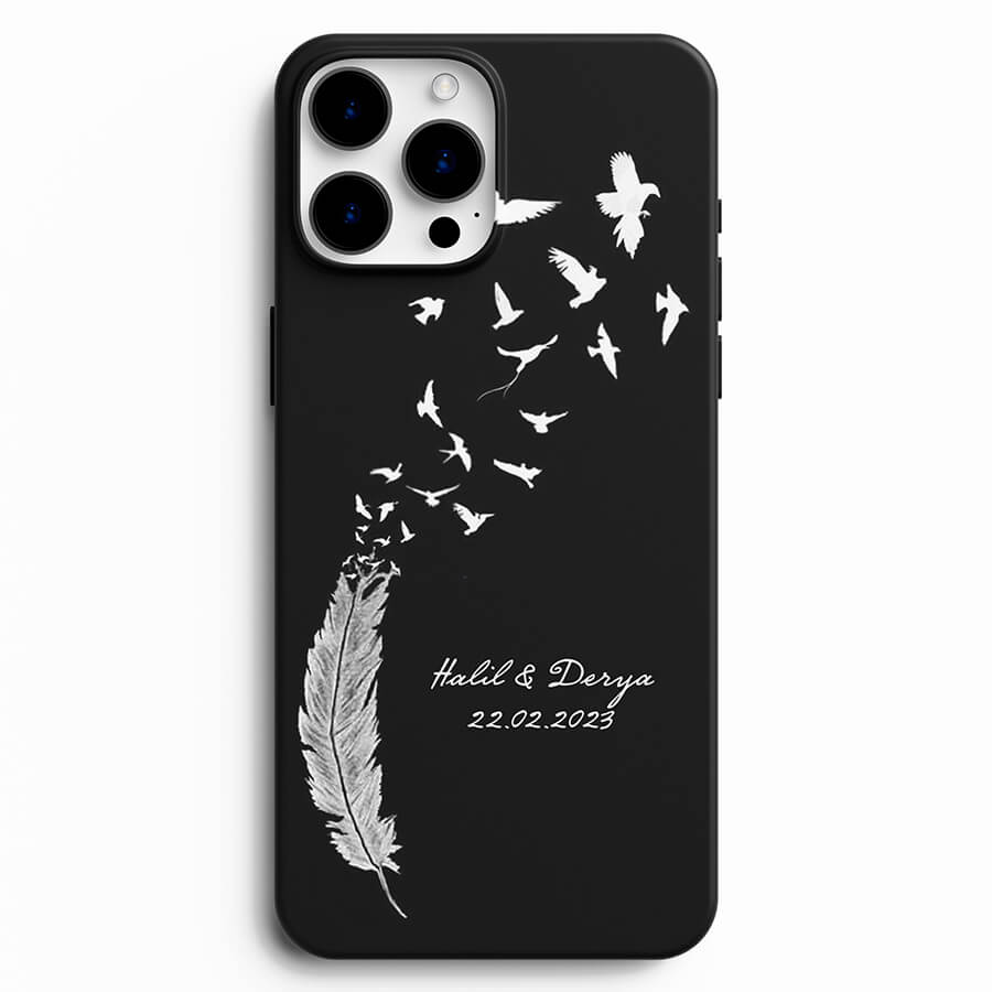 Sevgililere Özel Siyah Telefon Kılıfı