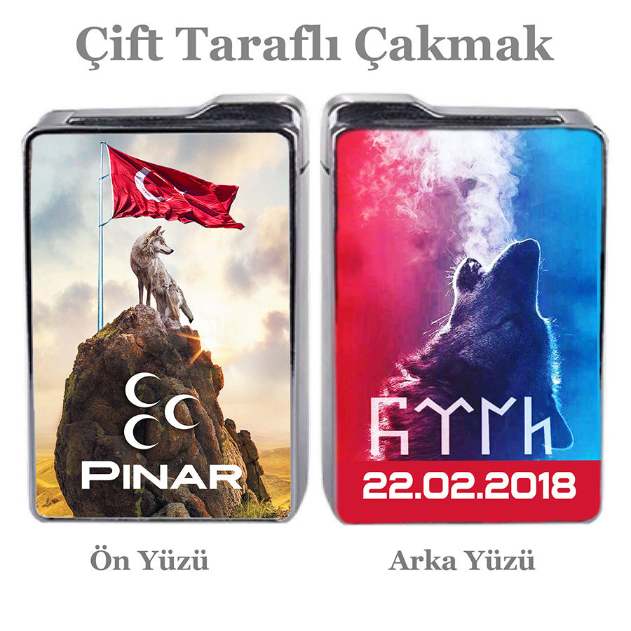 kişiye özel isimli ve tarihli çakmak tasarımı