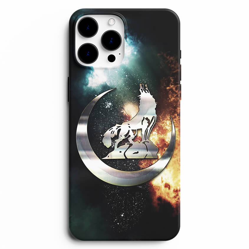 Uluyan Kurt Galaxy Temalı Telefon Kapağı