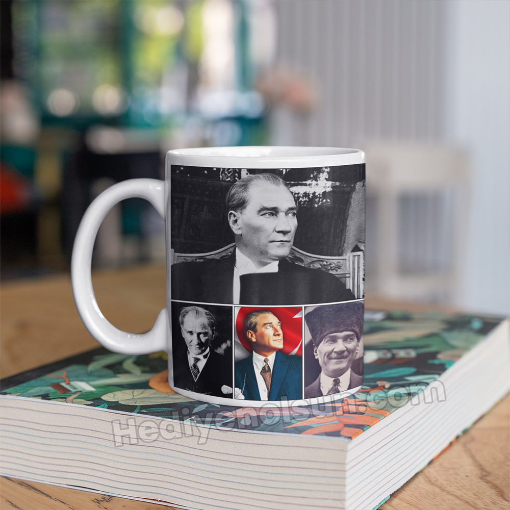 Mustafa Kemal Atatürk kolaj baskılı kupa bardak