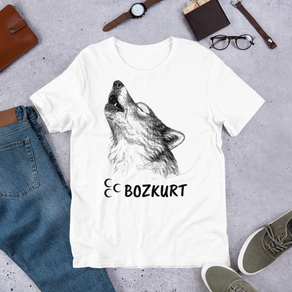 Üç Hilal ve Bozkurt Resimli Tişört – Unisex Özel Tasarım - Görsel 3