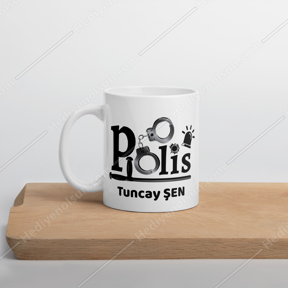 İsme Özel Polis Tasarım Bardak - Görsel 2
