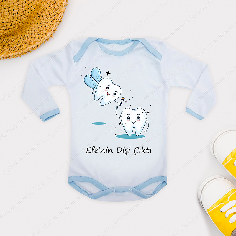 Diş Tasarımlı Mavi Zıbın