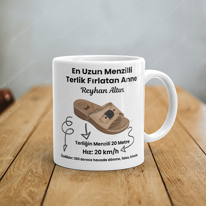 Anneye Hediye Terlik Tasarımlı Bardak