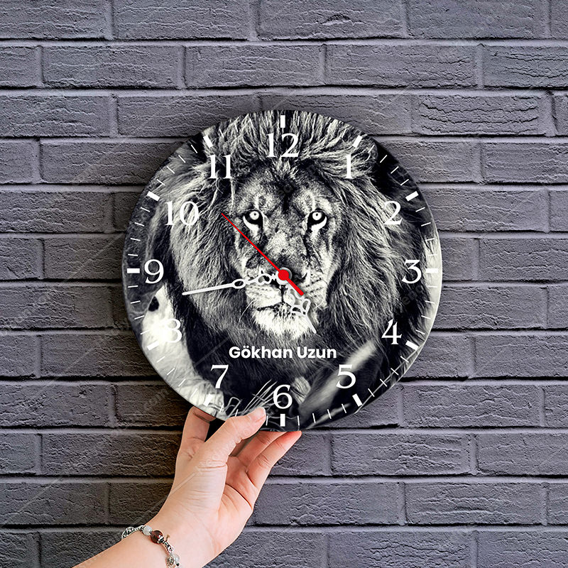 Aslan Baskılı Saat Tasarım