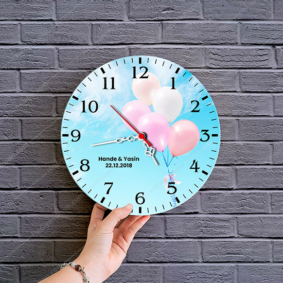 Balon Tasarımlı Duvar Saati
