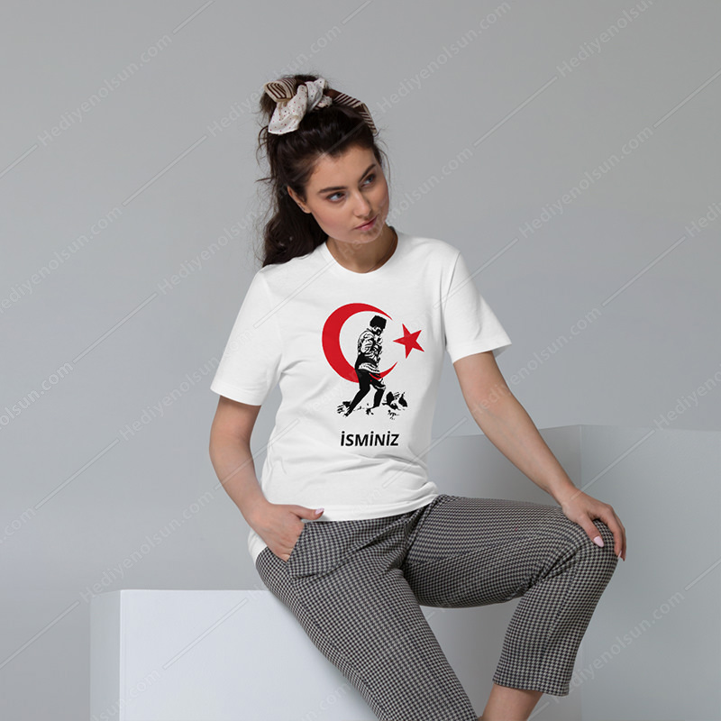 Atatürk Baskılı Ay Yıldız Erkek Tişört