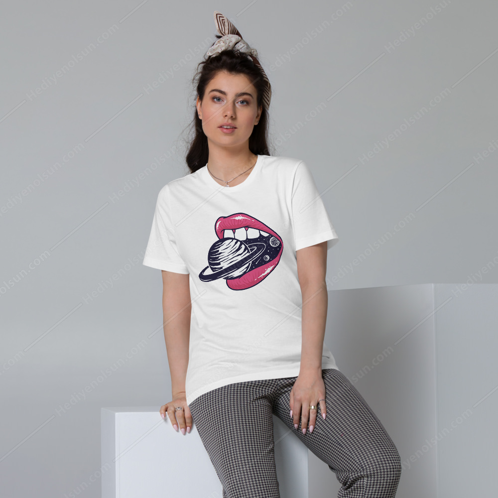 Saturn Dudak Tişört Baskı - Görsel 2