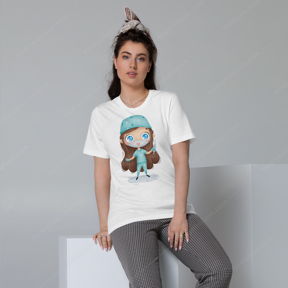Sevimli Hemşire Tişört Baskı