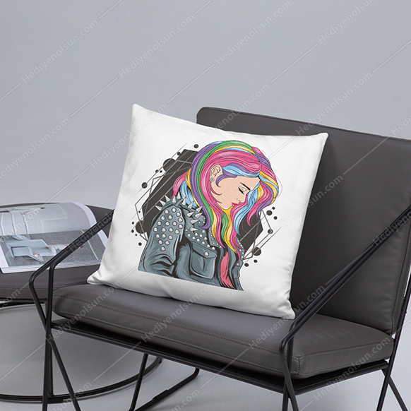 Unicorn Girl Yastık Baskı