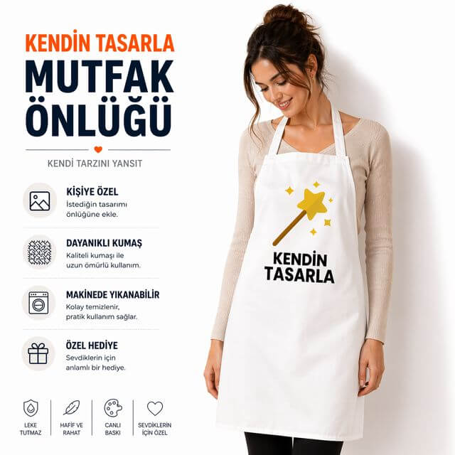 Mutfak Önlüğü Tasarla – Kişiye Özel Baskılı Önlük - Görsel 2