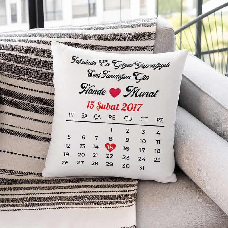 Sevgiliye Özel Yıldönümü Yastık Baskı
