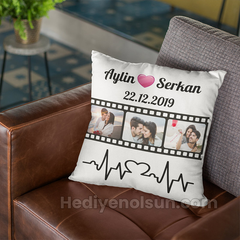 Sevgiliye Hediye Kolaj Yastık Tasarım