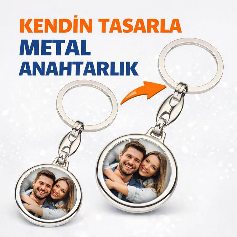 Yuvarlak Anahtarlık Tasarla - Kişiye Özel ve Çift Taraflı Resim Baskı - Görsel 3