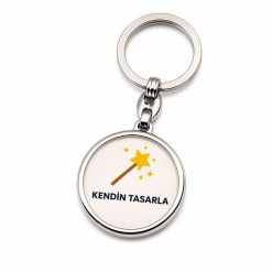 Yuvarlak Anahtarlık Tasarla - Kişiye Özel ve Çift Taraflı Resim Baskı