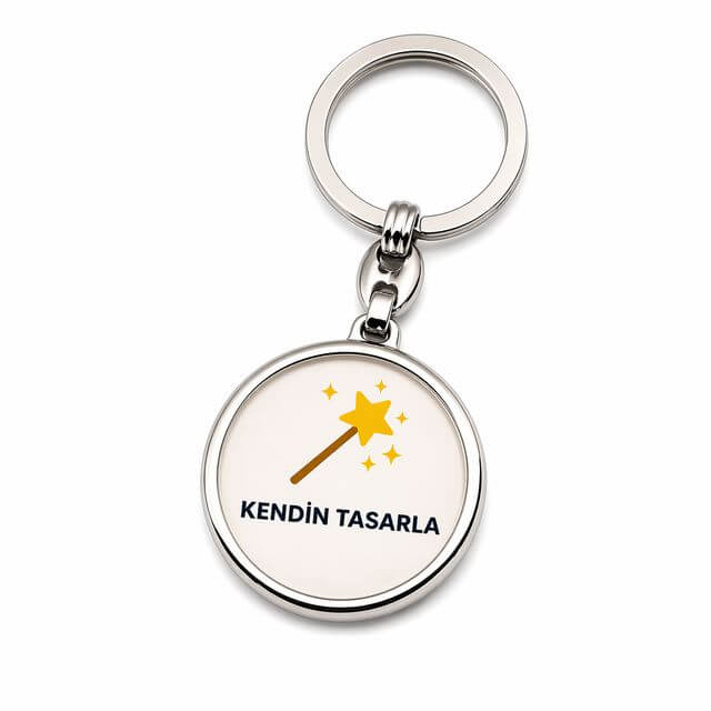 Yuvarlak Anahtarlık Tasarla - Kişiye Özel ve Çift Taraflı Resim Baskı