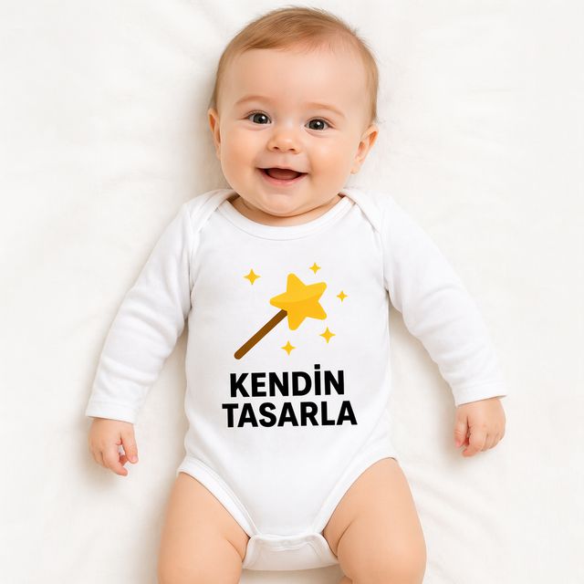 Beyaz Zıbın Tasarla kişiye özel bebek body