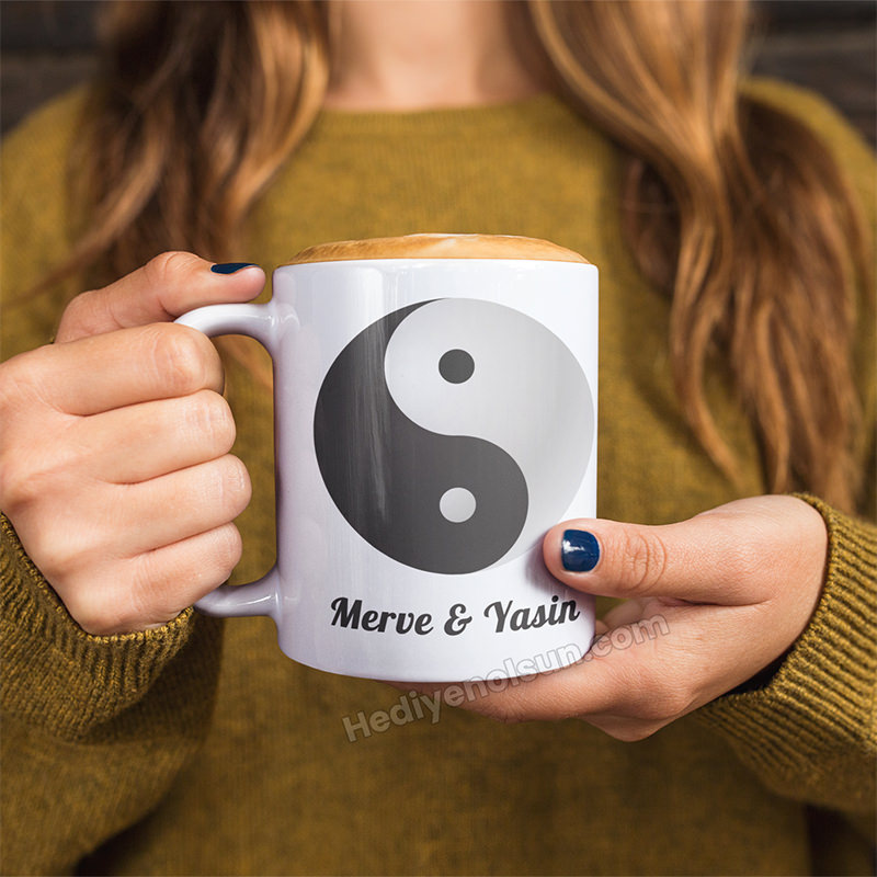 İsme Özel Yin Yang Kupa Bardak - Görsel 2