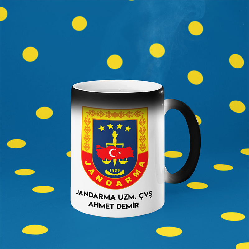 Jandarma Logosu Sihirli Kupa Bardak