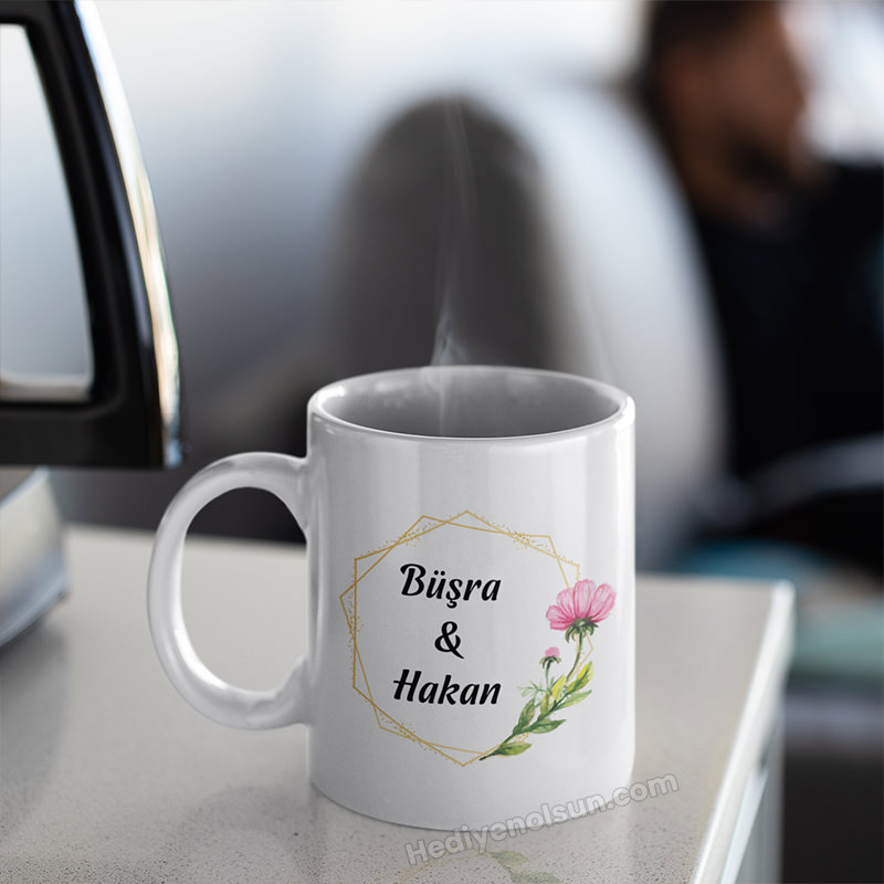 Kişiye Özel Çiçekli Kupa