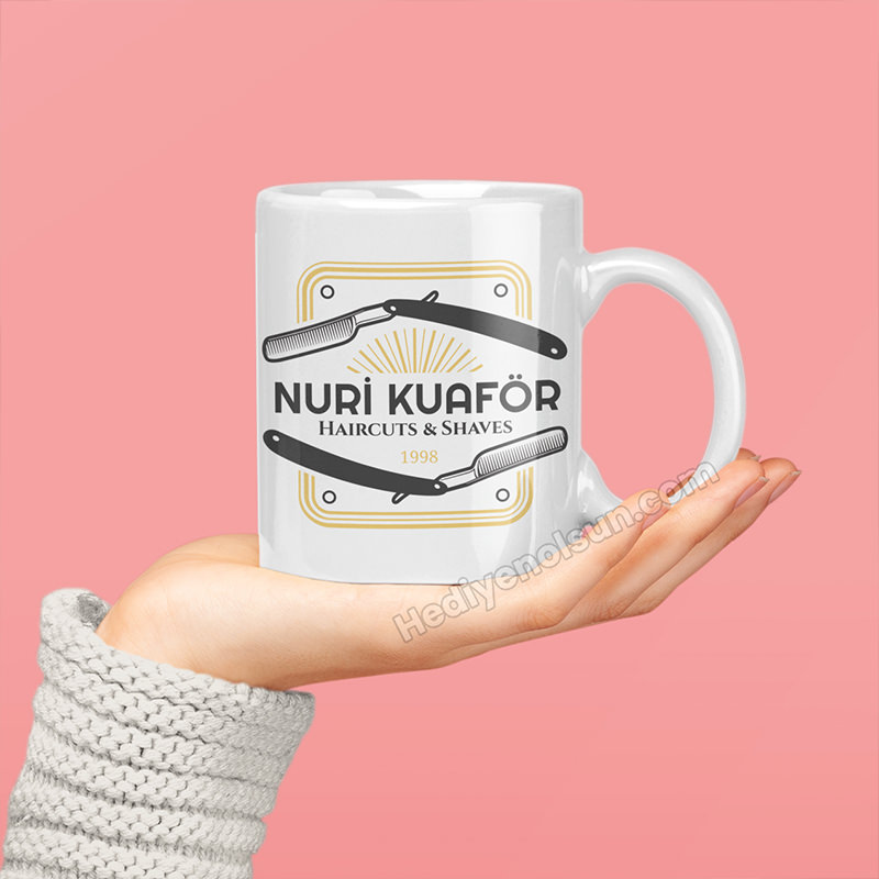 Berber Kuaför Tasarımlı Kupa Bardak