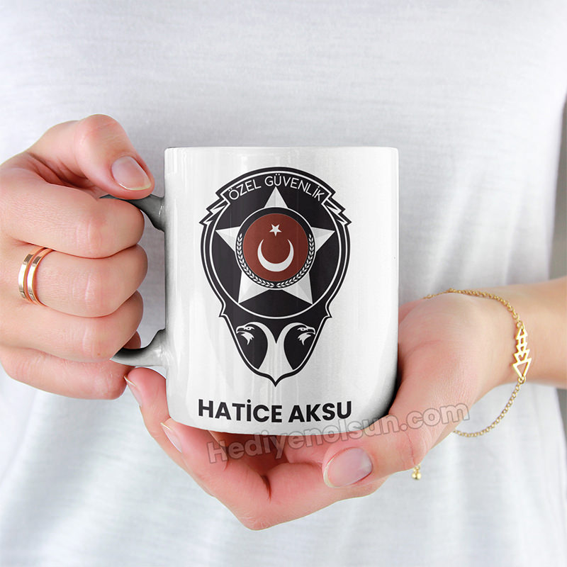 İsme özel yeni güvenlik logolu kupa bardak