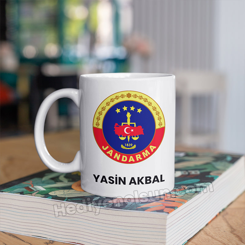 Yuvarlak Jandarma Logusu Kupa Bardak