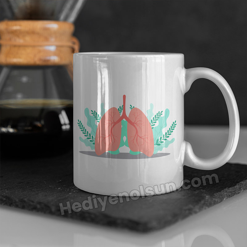 Akciğer Vektör Kupa Bardak