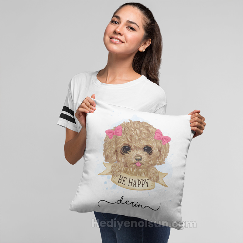 Be Happy İsme Özel Yastık