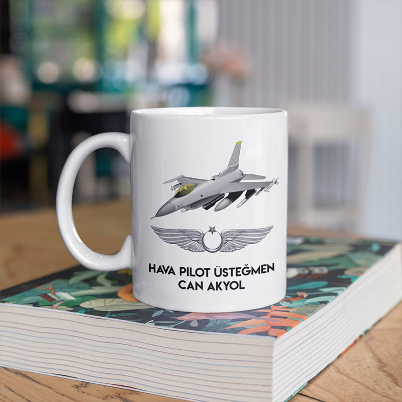 F16 Pilot Baskılı Kupa Bardak