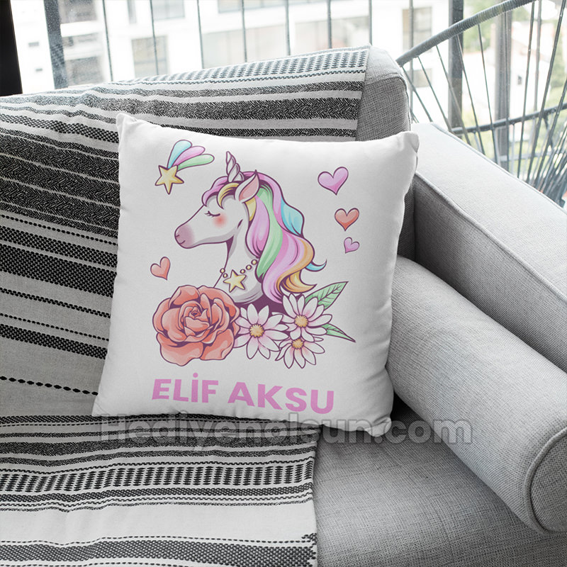 İsme Özel Unicorn Yastık
