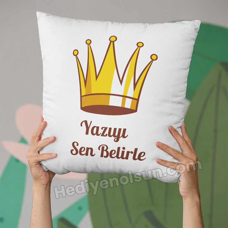 Taç Baskılı Yastık
