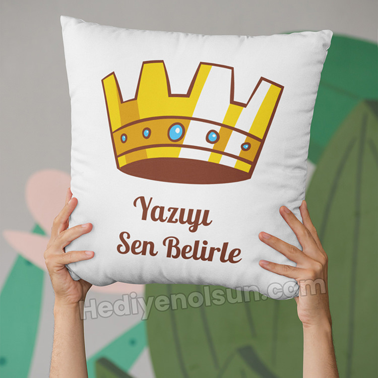 Taç Resimli Yastık