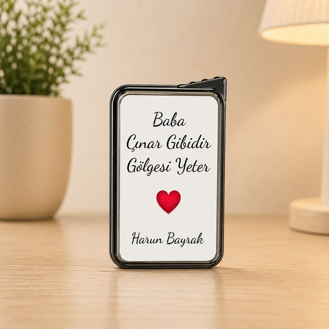 Babaya Hediye Çakmak – Kişiye Özel Fotoğraflı ve Mesajlı Çakmak | Babalar Günü Hediyesi - Görsel 2