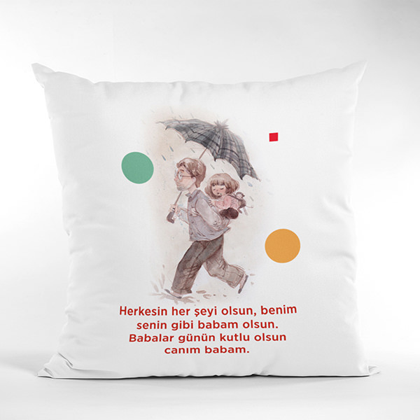 Babalar Günü Hediyesi Sözlü Yastık