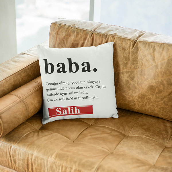 Baba Yazılı İsme Özel Yastık