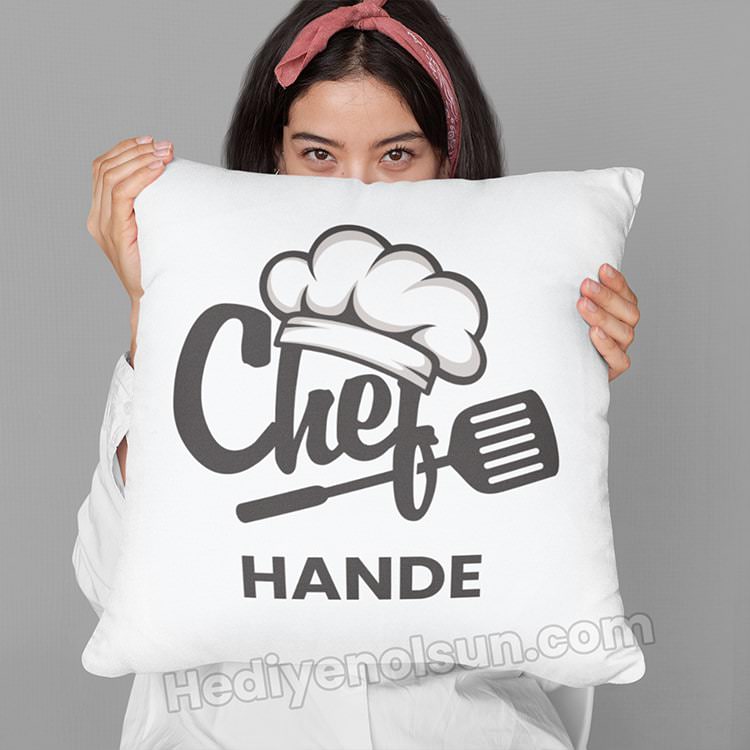 Chef Tasarımlı İsme Özel Hediyelik Yastık