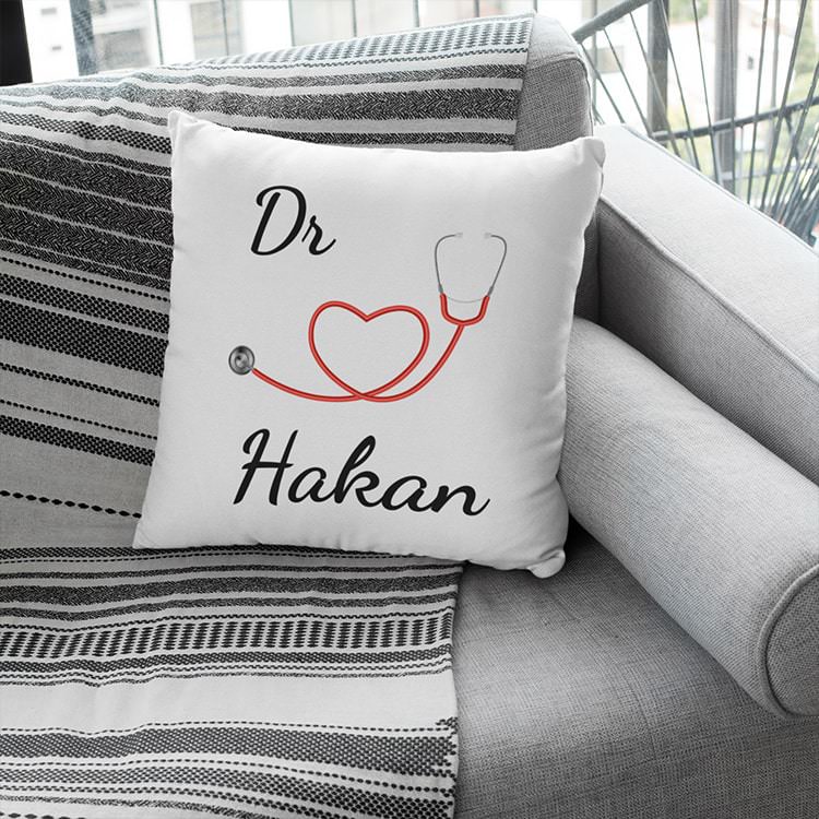 Doktora Hediye Stetoskop Baskılı Yastık