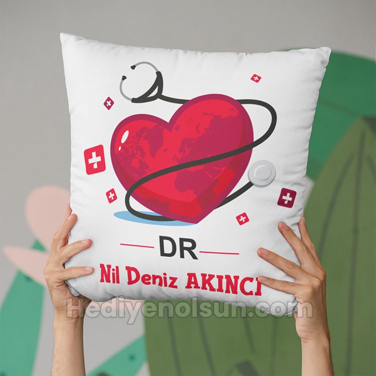 Doktorlara Hediye İsme Özel Yastık