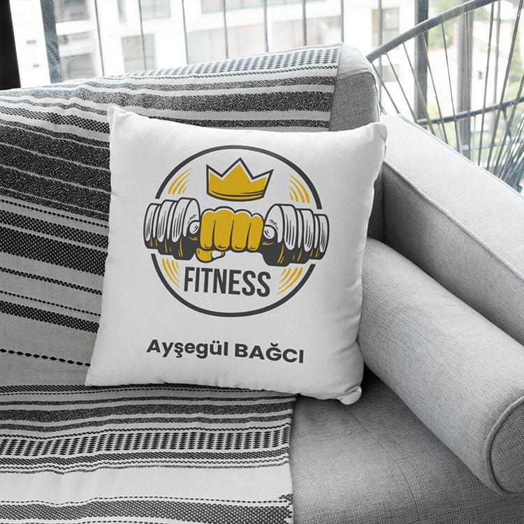 Fitness Tasarımlı İsme Özel Yastık