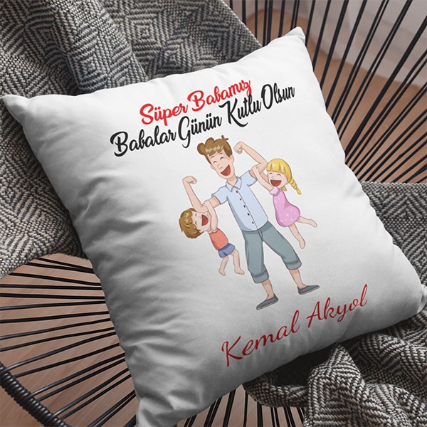 Süper Babamız Yastık Baskı