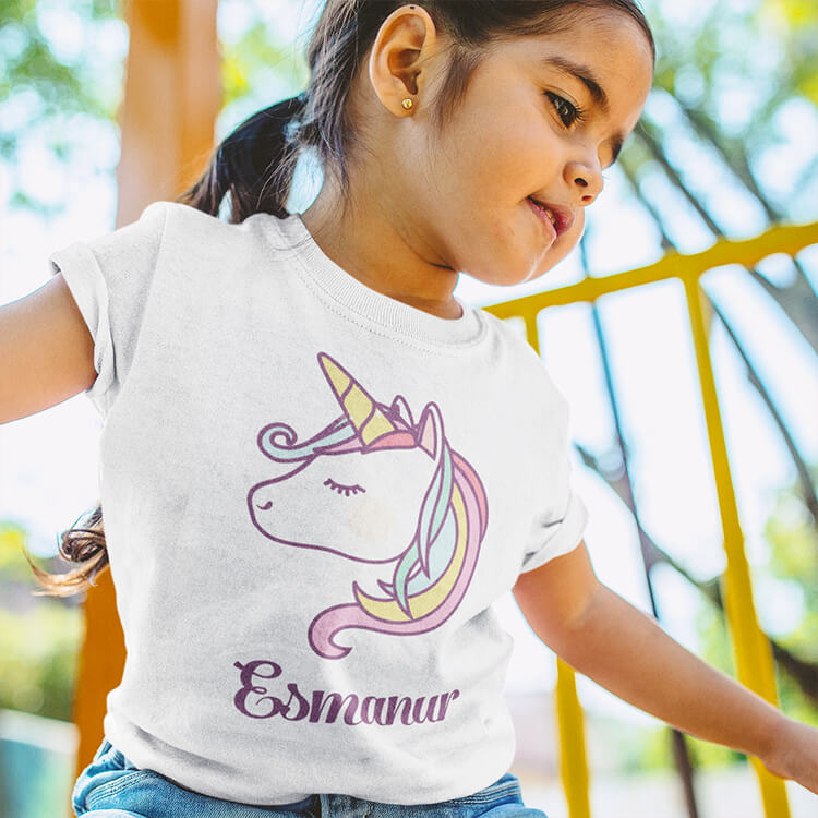 Unicorn Resimli Çocuk Tişört Tasarla