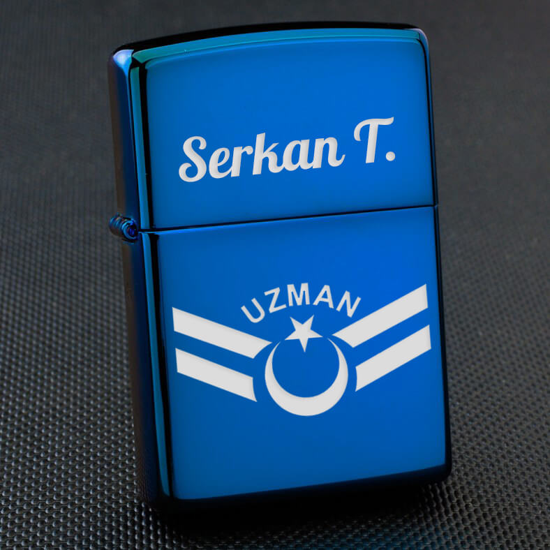 Uzman Çavuş Rütbesi Koyu Mavi Çakmak - Asker Temalı Şık Hediye - Görsel 2