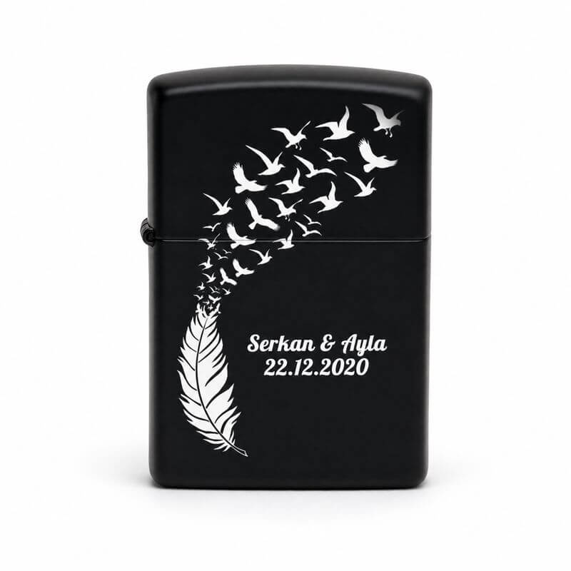 kişiye özel benzinli metal çakmak isim yazılı model