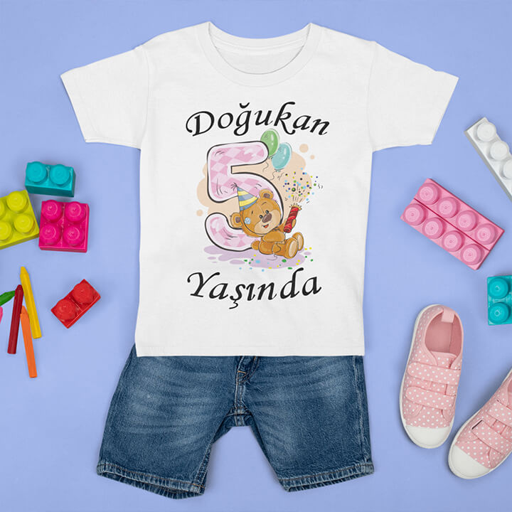 Çocuklara Özel Yaş Günü Tişört Baskıları - Görsel 5
