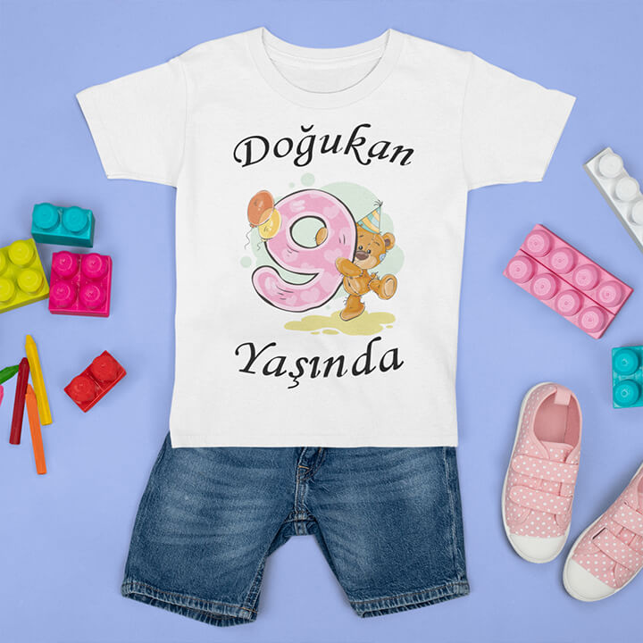 Çocuklara Özel Yaş Günü Tişört Baskıları - Görsel 9