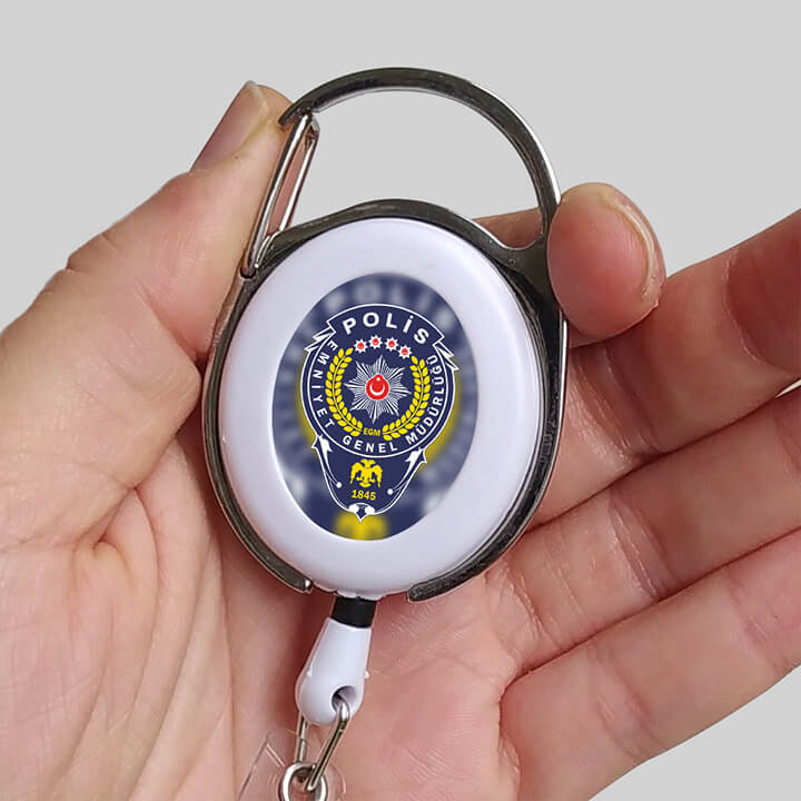 Polis Logosu Baskılı Yaka Kartı Askısı - Otomatik Geri Sarımlı Model - Görsel 2